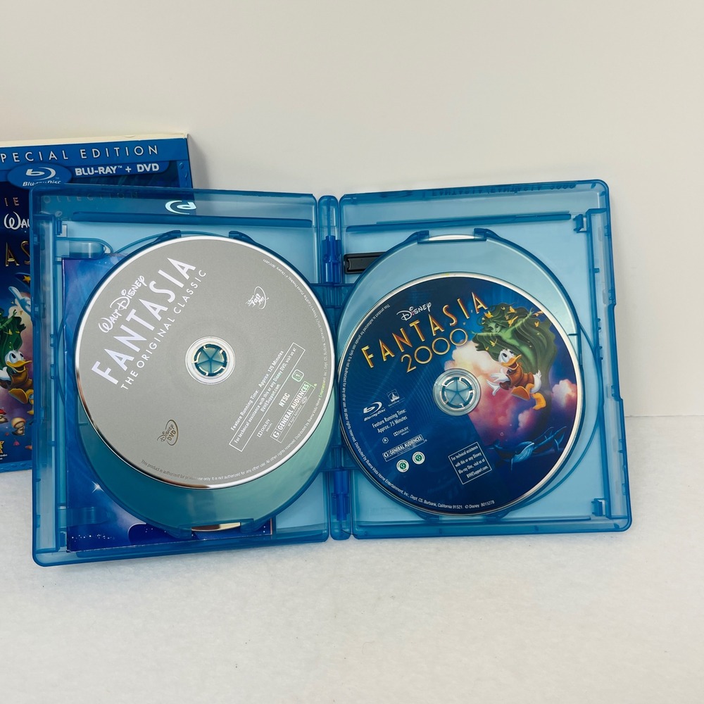 Disney Fantasia Fantasia 2000 2-Movie Collection Blu-ray DVD 4-Disc Special Ed - Picture 8 of 9
